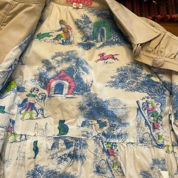 Anthropologie Manoush Women's Cream Light Tan Cropped Blazer Trench Size Small - Picture 7 of 10